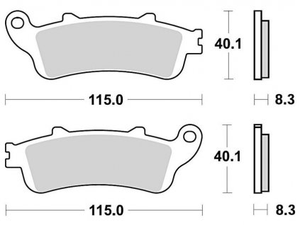 brzdové destičky, BRAKING (semi-metalická směs SM1) 2 ks v balení