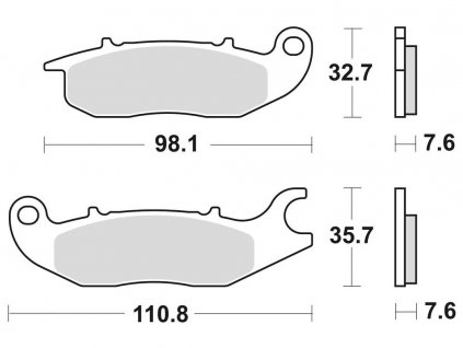 brzdové destičky, BRAKING (semi-metalická směs SM1) 2 ks v balení