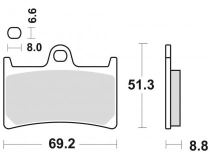 brzdové destičky, BRAKING (semi metalická směs CM66) 2 ks v balení