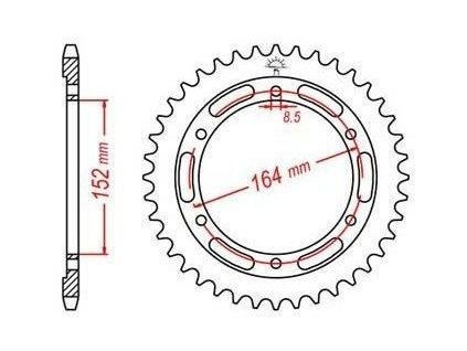 ocelová rozeta pro sekundární řetězy typu 428, JT - Anglie (55 zubů)