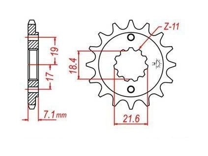 řetězové kolečko pro sekundární řetězy typu 520, JT - Anglie (12 zubů)