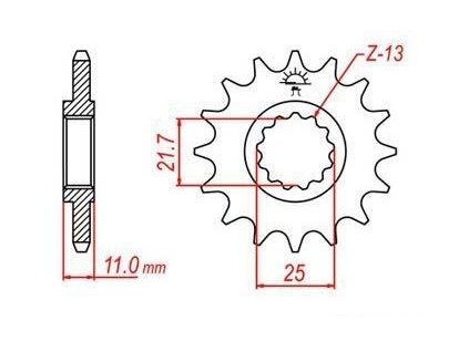 řetězové kolečko pro sekundární řetězy typu 520, JT - Anglie (15 zubů)