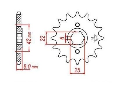 řetězové kolečko pro sekundární řetězy typu 520, JT - Anglie (13 zubů)