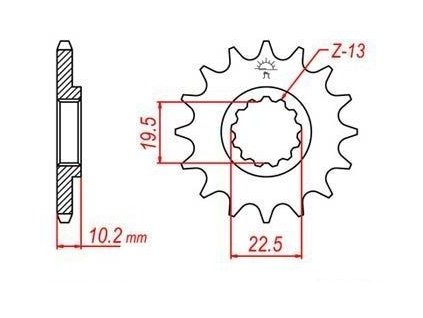 řetězové kolečko pro sekundární řetězy typu 520, JT - Anglie (11 zubů)