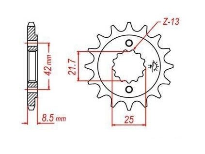 řetězové kolečko pro sekundární řetězy typu 520, JT - Anglie (16 zubů)