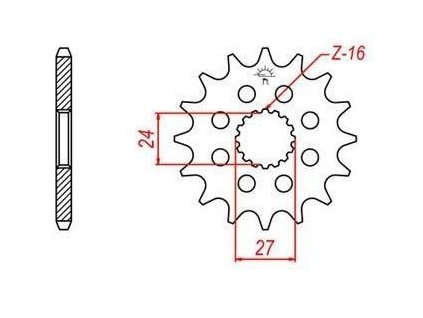 řetězové kolečko pro sekundární řetězy typu 530, JT - Anglie (18 zubů)