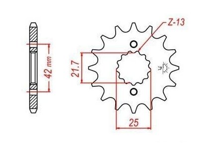 řetězové kolečko pro sekundární řetězy typu 530, JT - Anglie (16 zubů)