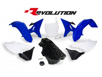 sada plastů Yamaha - REVOLUTION KIT pro YZ 125/250 02-21, RTECH (modro-bílo-černá, 7 dílů)
