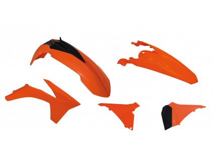 sada plastů KTM, RTECH (oranžovo-černá, 5 dílů, vč. krytů vzduch filtru)