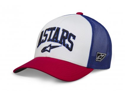 kšiltovka DUNKER TRUCKER, ALPINESTARS (bílá/červená/modrá)