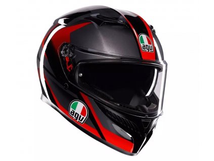 Helma na moto AGV K3 E2206 MPLK STRIGA BLACK/GREY/RED