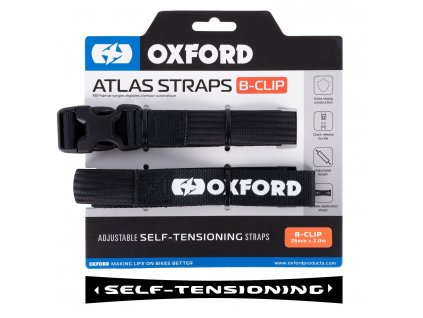 zavazadlové popruhy Atlas B-Clip, OXFORD (černá, 26mm x 2m)