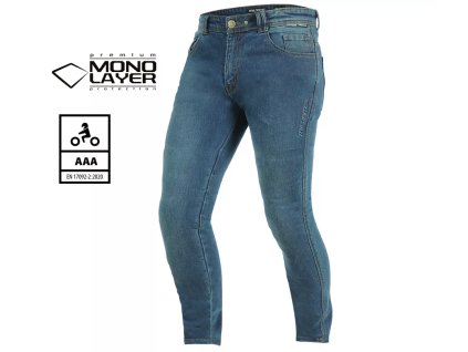 Pánské džíny na moto Trilobite 2462 Uptown skinny fit monolayer AAA blue