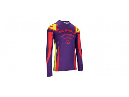 dres MX J-TRACK NASCAR fialová/červená L
