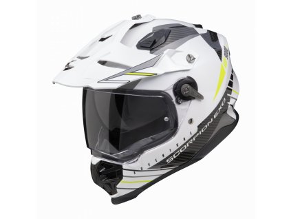 Moto přilba SCORPION ADF-9000 AIR FEAT bílo/černo/fluo žlutá