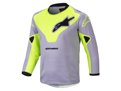 dres RACER VEIL KIDS, ALPINESTARS, dětský (šedá/žlutá fluo) 2025