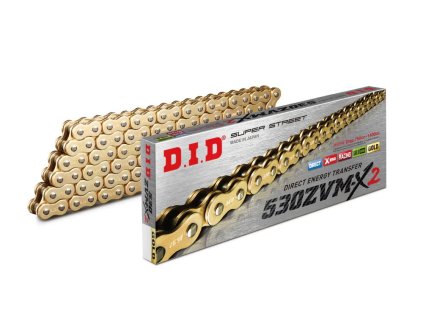 ZVM-X série X-Kroužkový řetěz D.I.D Chain 530ZVM-X2 116 L Zlatá/Zlatá