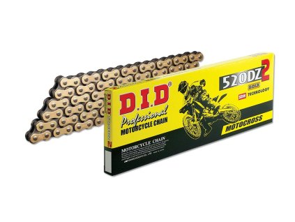 Motokrosový závodní řetěz D.I.D Chain 520DZ2 120 L Zlatá/Černá