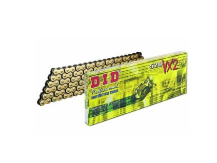 VX série X-Kroužkový řetěz D.I.D Chain 520VX2(VX3) 120 L Zlatá/Černá