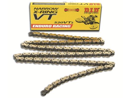 Závodní řetěz enduro D.I.D Chain 520VT2 120 L Zlatá/Černá
