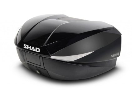 Vrchní kufr na motorku s barevným krytem SHAD SH58X Lesklá černá se zámkem PREMIUM