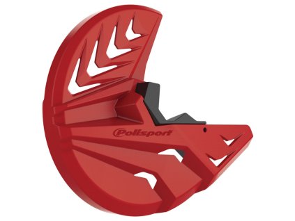 Kryt předního brzdového kotouče se spodním krytem vidlice POLISPORT 8155100003 červená cr04/černá