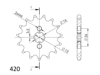 Řetězové kolečko SUPERSPROX CST-563:13 13 zubů, 420