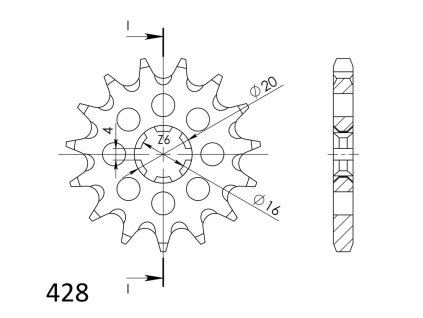 Řetězové kolečko SUPERSPROX CST-416:13 13 zubů, 428
