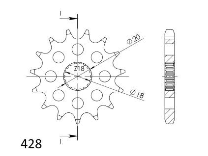 Řetězové kolečko SUPERSPROX CST-426:14 14 zubů, 428