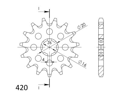 Řetězové kolečko SUPERSPROX CST-546:13 13 zubů, 420