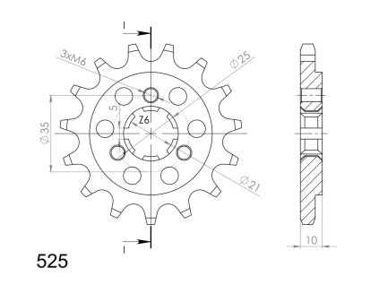 Řetězové kolečko SUPERSPROX CST-1448:15 15 zubů, 525