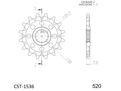 Řetězové kolečko SUPERSPROX CST-1536:16 16 zubů, 520