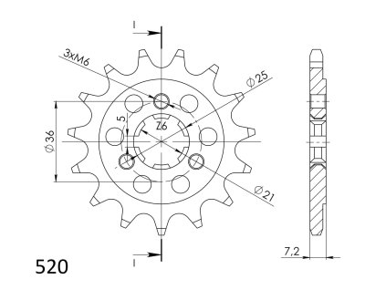 Řetězové kolečko SUPERSPROX CST-437:16 16 zubů, 520