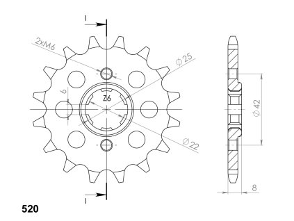 Řetězové kolečko SUPERSPROX CST-281:14 14 zubů, 520