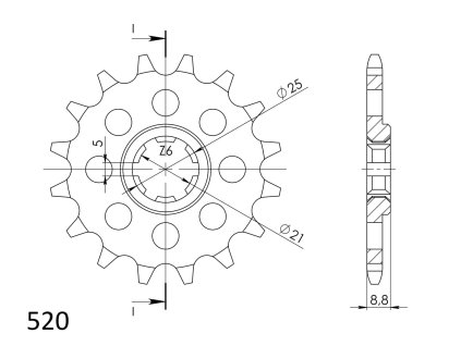 Řetězové kolečko SUPERSPROX CST-507:14 14 zubů, 520