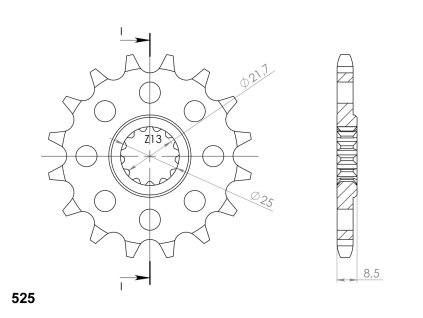 Řetězové kolečko SUPERSPROX CST-1537:17 17 zubů, 525