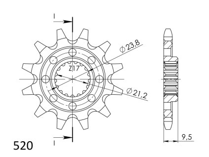 Řetězové kolečko SUPERSPROX CST-1441:13 13 zubů, 520