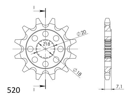 Řetězové kolečko SUPERSPROX CST-427:13 13 zubů, 520