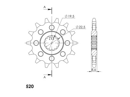 Řetězové kolečko SUPERSPROX CST-1447:14 14 zubů, 520