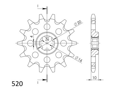 Řetězové kolečko SUPERSPROX CST-411:14 14 zubů, 520