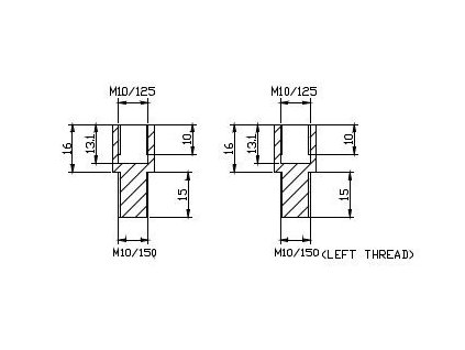 Adaptér na zpětné zrcátko PUIG ADAPTER M10/150 THREAD RIGHT+LEFT REAR MIRROR HI-T 9271N černý na řidítka