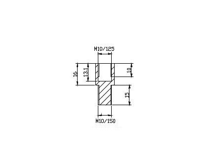 Adaptér na zpětné zrcátko PUIG ADAPTER M10/150 RIGHT THREAD REAR MIRROR HI-TECH B 9585N černý na řidítka