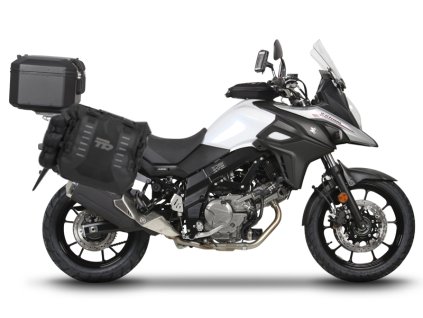 Kompletní sada bočních adventure brašen SHAD TERRA TR40 a  černého hliníkového 55L topcase, včetně montážní sady SHAD SUZUKI DL 650 V-Strom