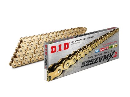 ZVM-X série X-Kroužkový řetěz D.I.D Chain 525ZVM-X2 118 L Zlatá/Zlatá