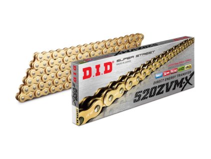 ZVM-X série X-Kroužkový řetěz D.I.D Chain 520ZVM-X 120 L Zlatá/Zlatá