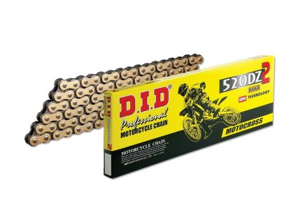 Motokrosový závodní řetěz D.I.D Chain 520DZ2 SDH 120 L Zlatá/Černá