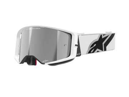 brýle SUPERTECH CORP, ALPINESTARS (bílá, zrcadlové stříbrné plexi) 2025