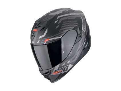 Moto přilba EXO-520 EVO AIR RANKA matná černo/stříbrno/červená