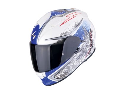 Moto přilba SCORPION EXO-491 RUN bílo/modrá
