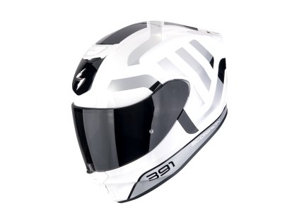 Moto přilba SCORPION EXO-391 AROK bílo/černo/stříbrná